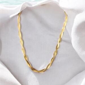 NEW 18K Gold plated stainless steel chain twisted snake necklace jewelry B21